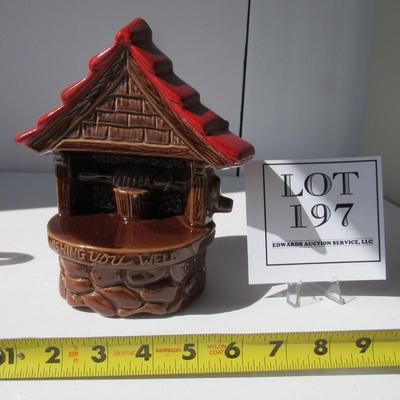 Vintage Wishing Well Pottery Planter