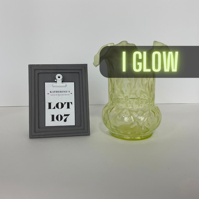 -107- URANIUM | Tall Ruffled Edge Vaseline Vase