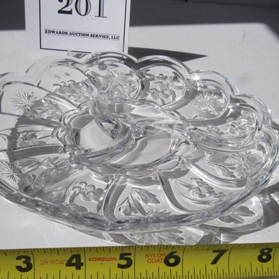 Pretty Glass Divided Serving Plate