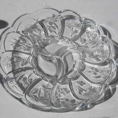 Pretty Glass Divided Serving Plate
