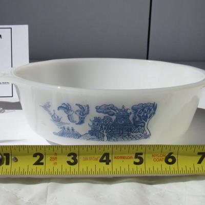 Lot 202: Vintage Fire King Milk Glass Casserole