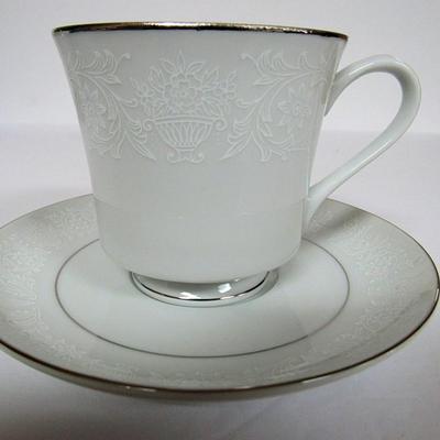 Lot 203: Service For 4 Set of Fine China Love Lace Dishes