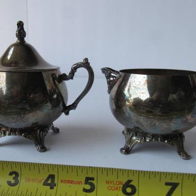 Older Oneida USA Silver Plate Sugar and Creamer
