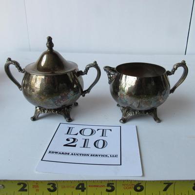 Older Oneida USA Silver Plate Sugar and Creamer