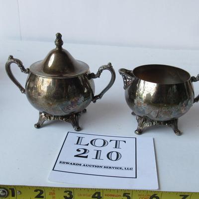Older Oneida USA Silver Plate Sugar and Creamer