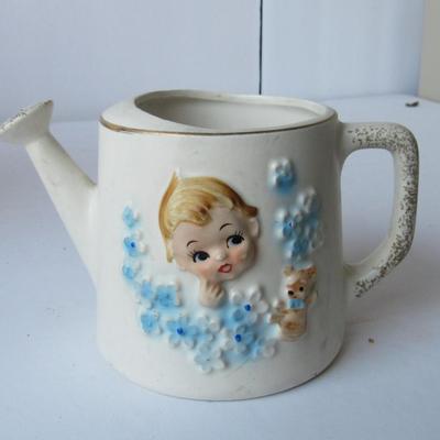 Lot of Child Related Collectibles, Light Switch Plate, Dolls, Planter