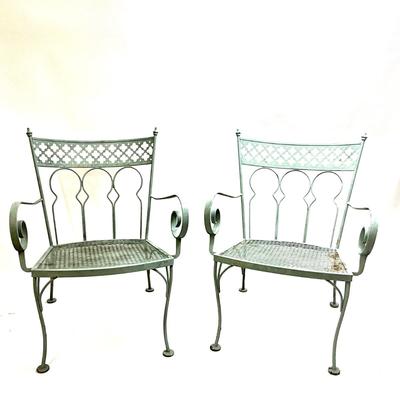 1572 Pair of Vintage SALTERINI " Taj Mahal" Wrought Iron Furniture