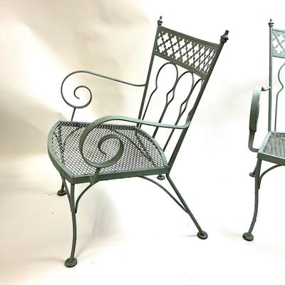 1572 Pair of Vintage SALTERINI " Taj Mahal" Wrought Iron Furniture