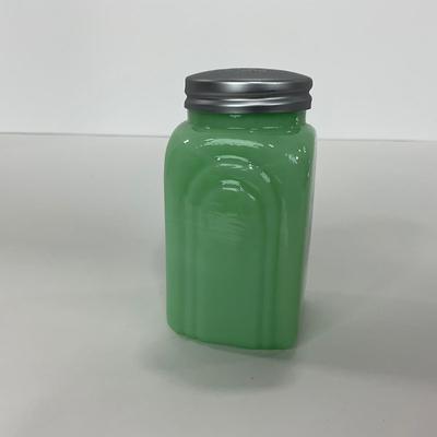 -108- GLASSWARE | Jadeite Salt & Pepper Shakers | Cow, Pig, & Chicken Silhouette