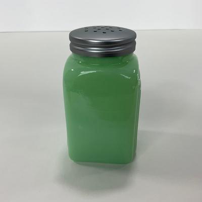 -108- GLASSWARE | Jadeite Salt & Pepper Shakers | Cow, Pig, & Chicken Silhouette