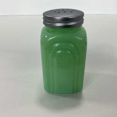 -108- GLASSWARE | Jadeite Salt & Pepper Shakers | Cow, Pig, & Chicken Silhouette