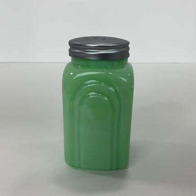 -108- GLASSWARE | Jadeite Salt & Pepper Shakers | Cow, Pig, & Chicken Silhouette