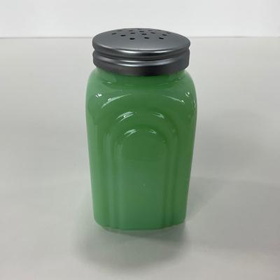 -108- GLASSWARE | Jadeite Salt & Pepper Shakers | Cow, Pig, & Chicken Silhouette