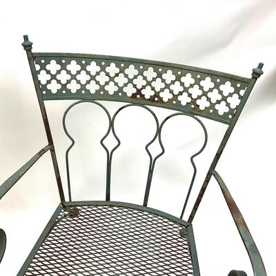 1574 Pair of Vintage SALTERINI "Taj Mahal" Wrought Iron Arm Chairs