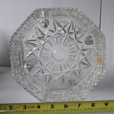 Fancy Imperlux Lead Crystal Large Footed Bowl, West Germany
