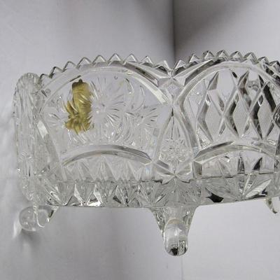 Fancy Imperlux Lead Crystal Large Footed Bowl, West Germany