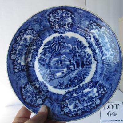 Lot 226:  Vintage Patrus Regout & Co Maastrich Holland Blue Transferware Plate, Marked on Back