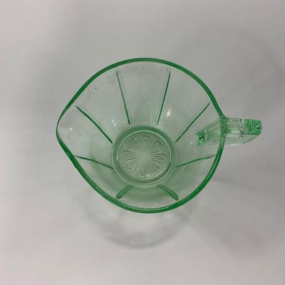 -112- URANIUM | Depression Vaseline Glass Creamer & Sugar Set