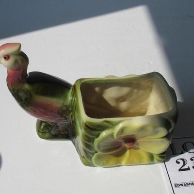 Colorful Pretty Bird Planter, Hull Pottery, Signed
