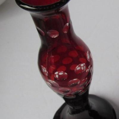 Lot 233: Vintage Cut to Clear Glass Bud Vase