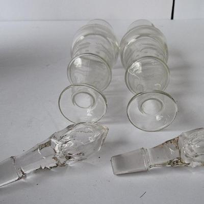 Antique Caster/Cruet Set, All Matching Pattern Bottles, Boston Plate Co Triple Plate