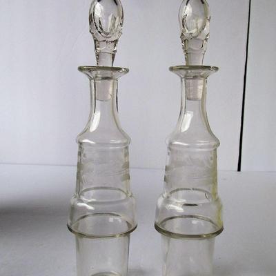 Antique Caster/Cruet Set, All Matching Pattern Bottles, Boston Plate Co Triple Plate