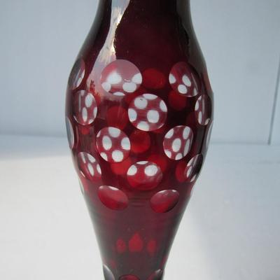 Lot 236: Vintage Cut to Clear Glass Bud Vase #2