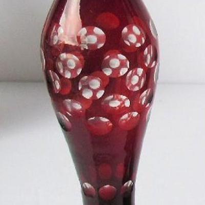 Lot 236: Vintage Cut to Clear Glass Bud Vase #2