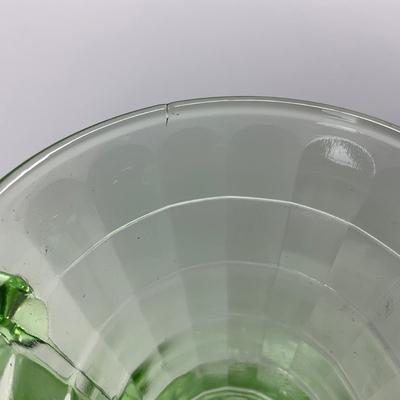 -113- URANIUM | Anchor Hocking Glass Co. Optic Block | Creamer & Sugar