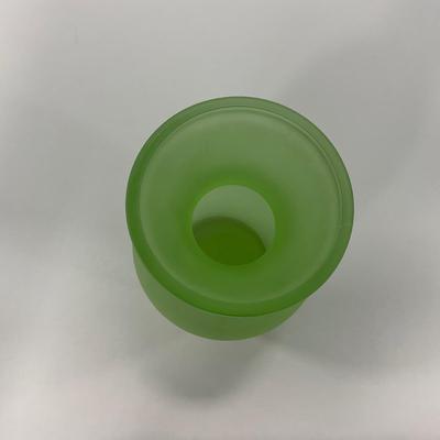 -114- URANIUM | Green Satin Glass Vase