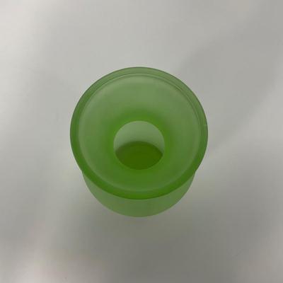 -114- URANIUM | Green Satin Glass Vase