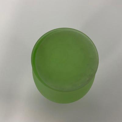 -114- URANIUM | Green Satin Glass Vase