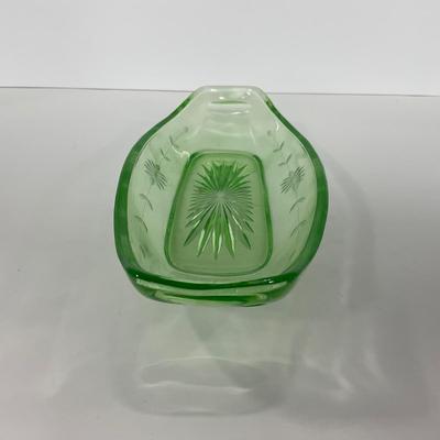 -115- URANIUM | Green Etched Long Celery Dish