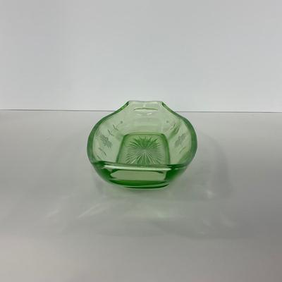 -115- URANIUM | Green Etched Long Celery Dish