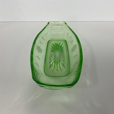 -115- URANIUM | Green Etched Long Celery Dish