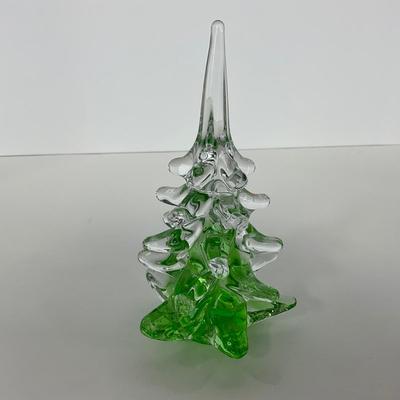 -116- GLASSWARE | Vintage Marcolin Sweden Crystal Art Glass Christmas Tree | Signed