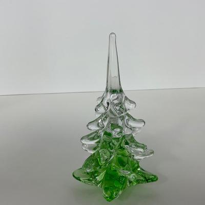 -116- GLASSWARE | Vintage Marcolin Sweden Crystal Art Glass Christmas Tree | Signed