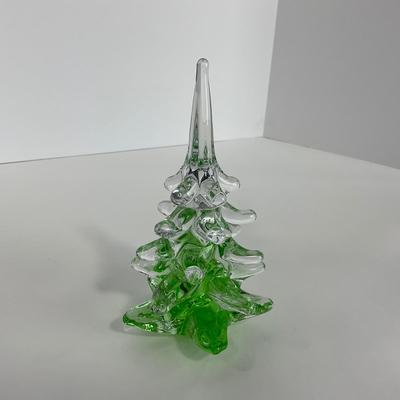 -116- GLASSWARE | Vintage Marcolin Sweden Crystal Art Glass Christmas Tree | Signed