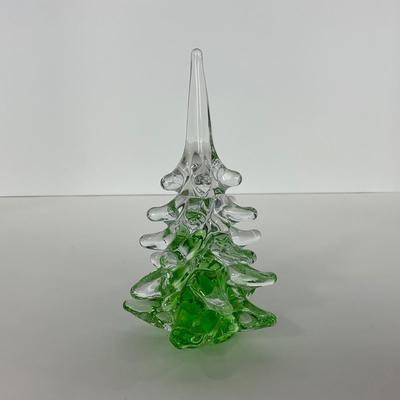 -116- GLASSWARE | Vintage Marcolin Sweden Crystal Art Glass Christmas Tree | Signed
