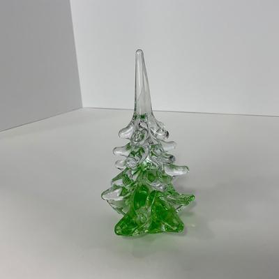 -116- GLASSWARE | Vintage Marcolin Sweden Crystal Art Glass Christmas Tree | Signed