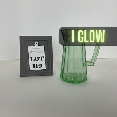 -119- URANIUM | Vaseline Glass Syrup Pitcher