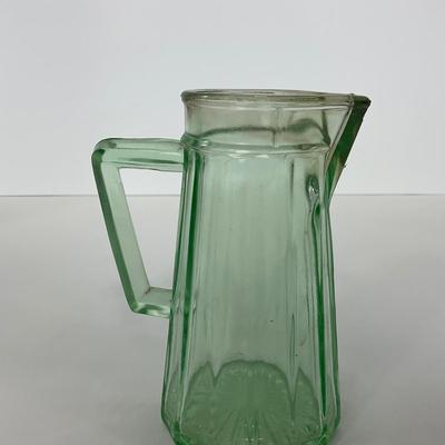 -119- URANIUM | Vaseline Glass Syrup Pitcher