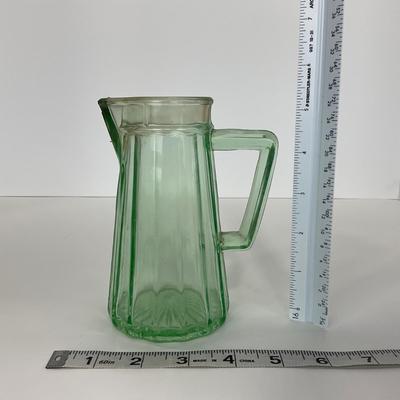-119- URANIUM | Vaseline Glass Syrup Pitcher
