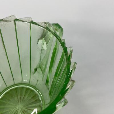 -121- URANIUM | Sierra Pinwheel Jeanette Glass Co. | Creamer & Sugar