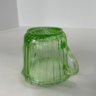 -121- URANIUM | Sierra Pinwheel Jeanette Glass Co. | Creamer & Sugar