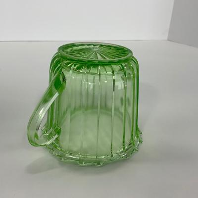 -121- URANIUM | Sierra Pinwheel Jeanette Glass Co. | Creamer & Sugar