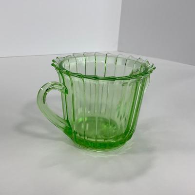 -121- URANIUM | Sierra Pinwheel Jeanette Glass Co. | Creamer & Sugar