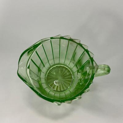-121- URANIUM | Sierra Pinwheel Jeanette Glass Co. | Creamer & Sugar