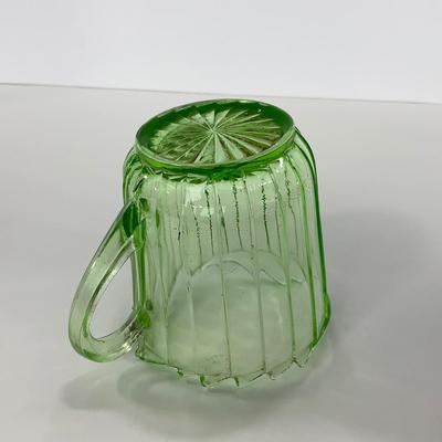 -121- URANIUM | Sierra Pinwheel Jeanette Glass Co. | Creamer & Sugar