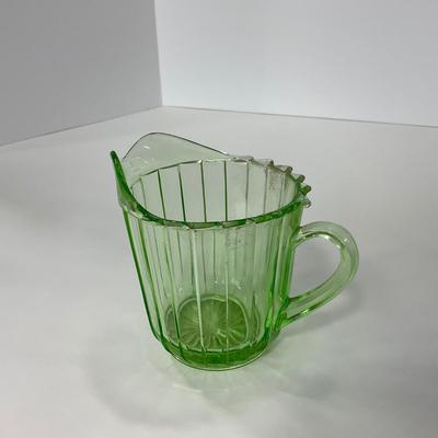 -121- URANIUM | Sierra Pinwheel Jeanette Glass Co. | Creamer & Sugar